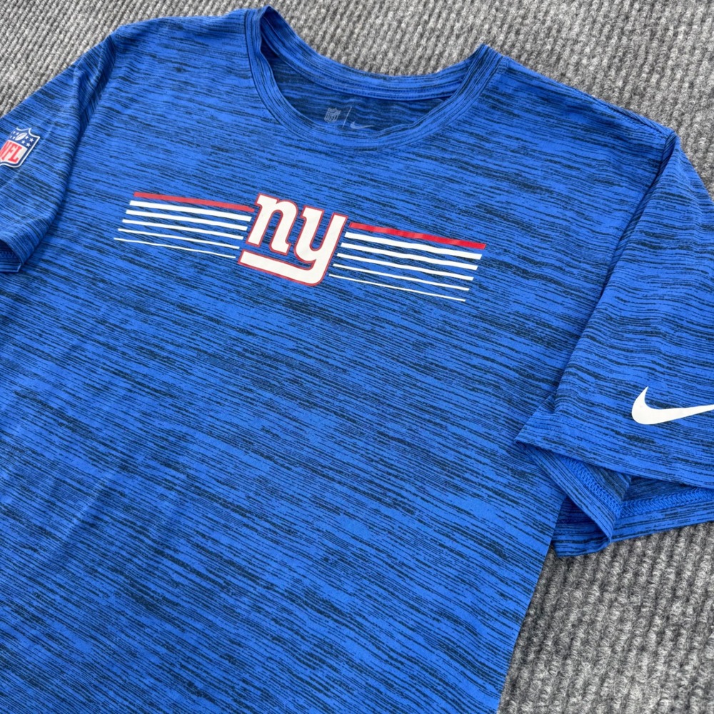 Nike NFL New York Giants Mens Medium Blue Dri Fit Space Dye Training T Shirt